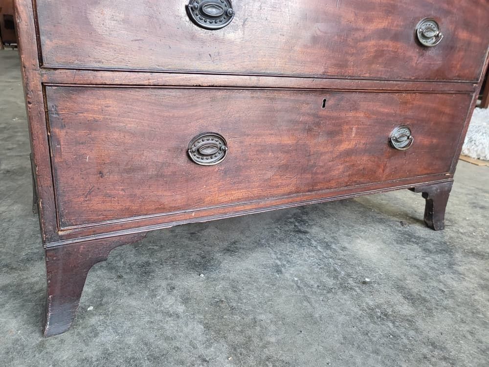 Furniture Antique Georgian 2 Over 3 Chest Of Drawers Splayed Legs photo