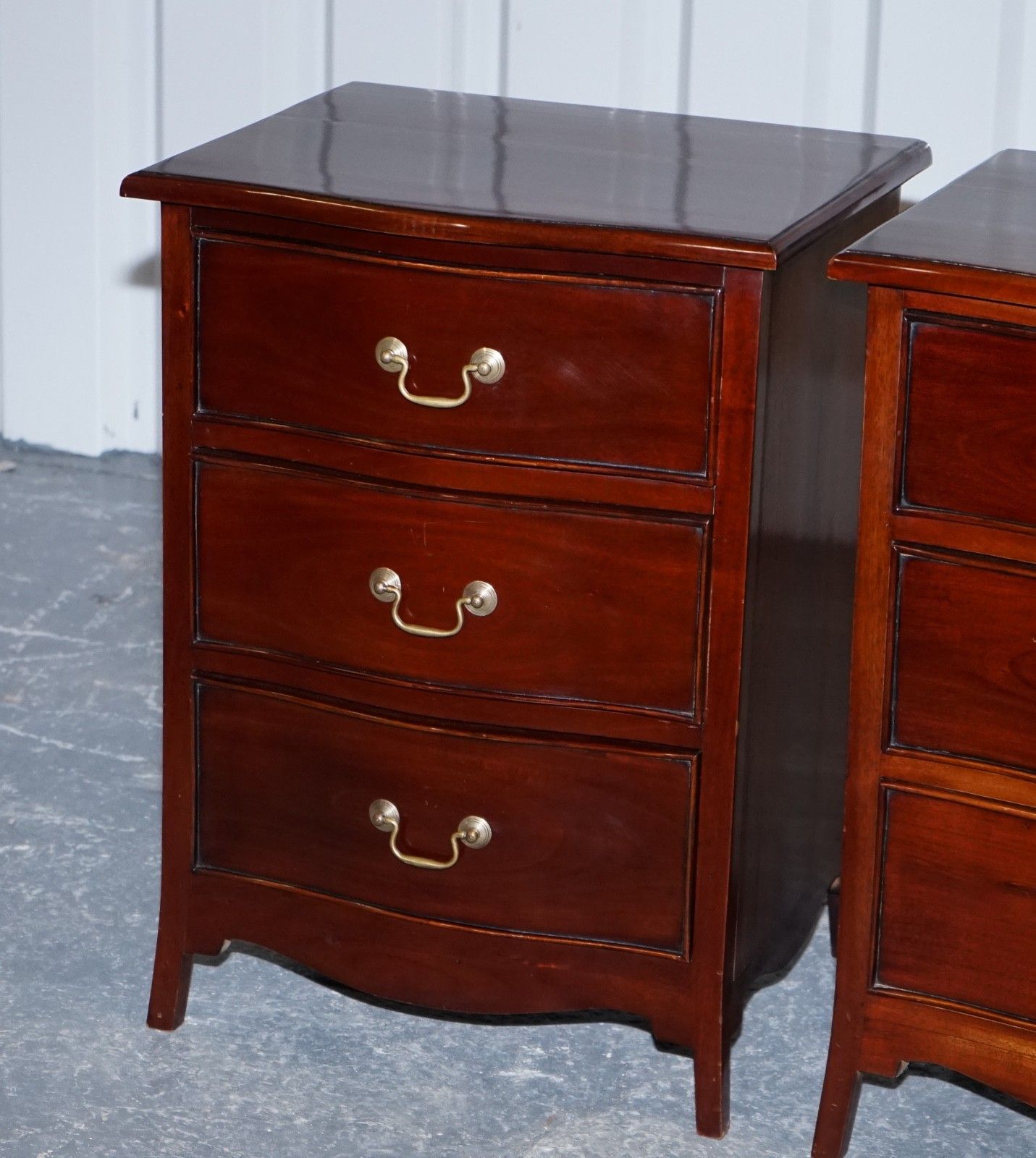 Georgian Revival Style Serpentine Nightstands Bedsides By Brights Of Nettlebed photo Furniture