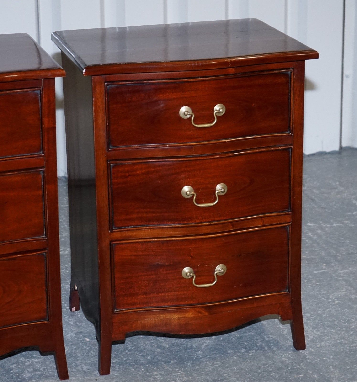 Georgian Revival Style Serpentine Nightstands Bedsides By Brights Of Nettlebed photo 1450.0