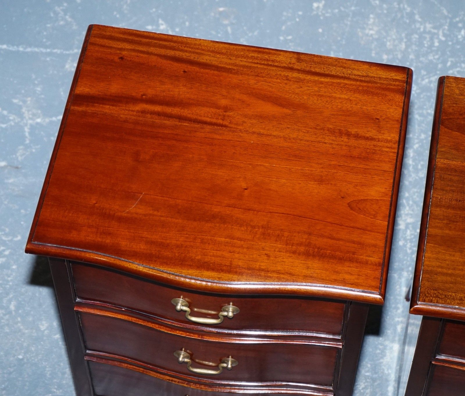 Furniture Georgian Revival Style Serpentine Nightstands Bedsides By Brights Of Nettlebed photo