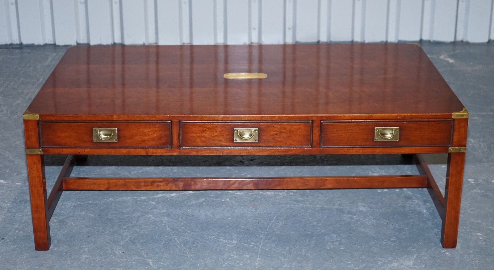Large Military Campaign Reh Kennedy Harrods Coffee Table With Three Deep Drawers photo for sale