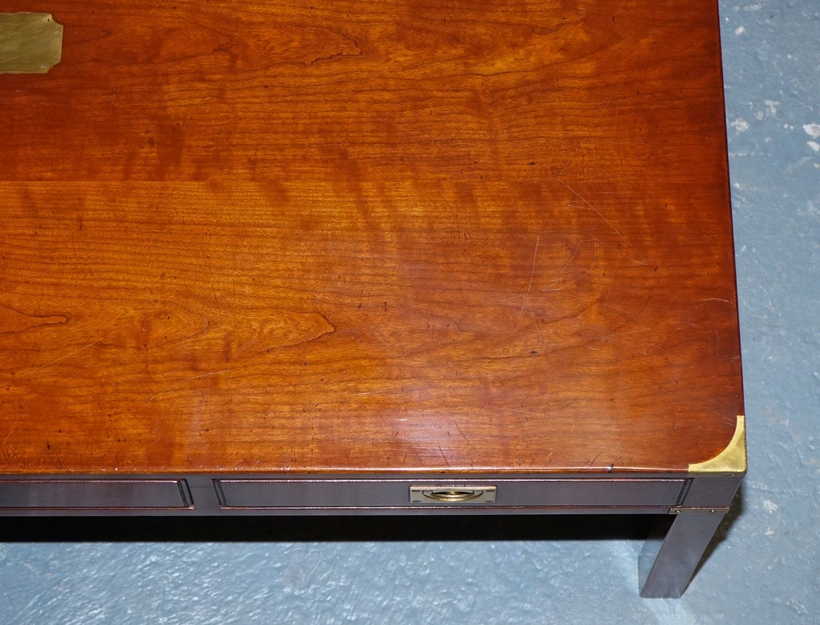photo vinterior Large Military Campaign Reh Kennedy Harrods Coffee Table With Three Deep Drawers