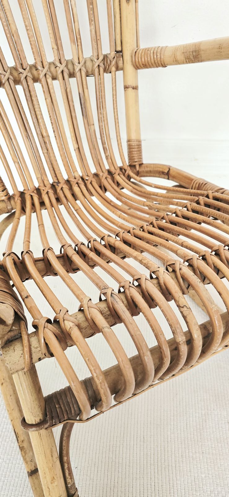 Mid Century Italian Bamboo Rocking Chair, Franco Albini, 1950s. photo 350.0