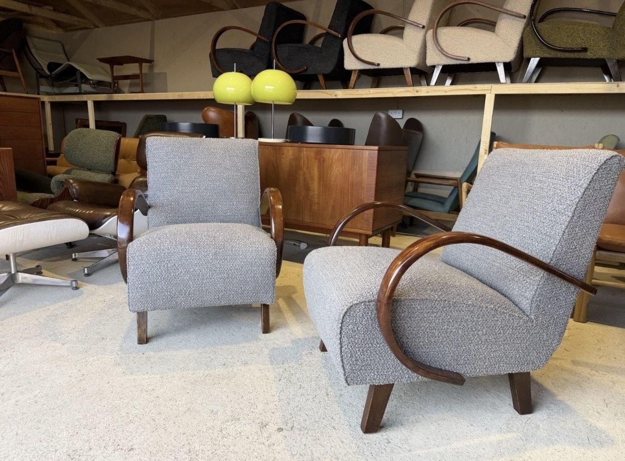 Pair Of Jindrich Halabala Armchairs, Art Deco, Vintage, Retro, Mid Century photo 1985.0