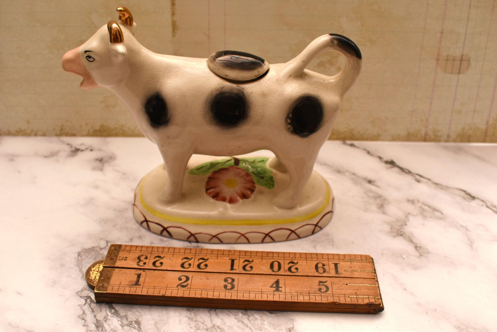 Staffordshire Cow Creamer   Gorgeous Large Porcelain 19th Century Jug With Lid photo furniture