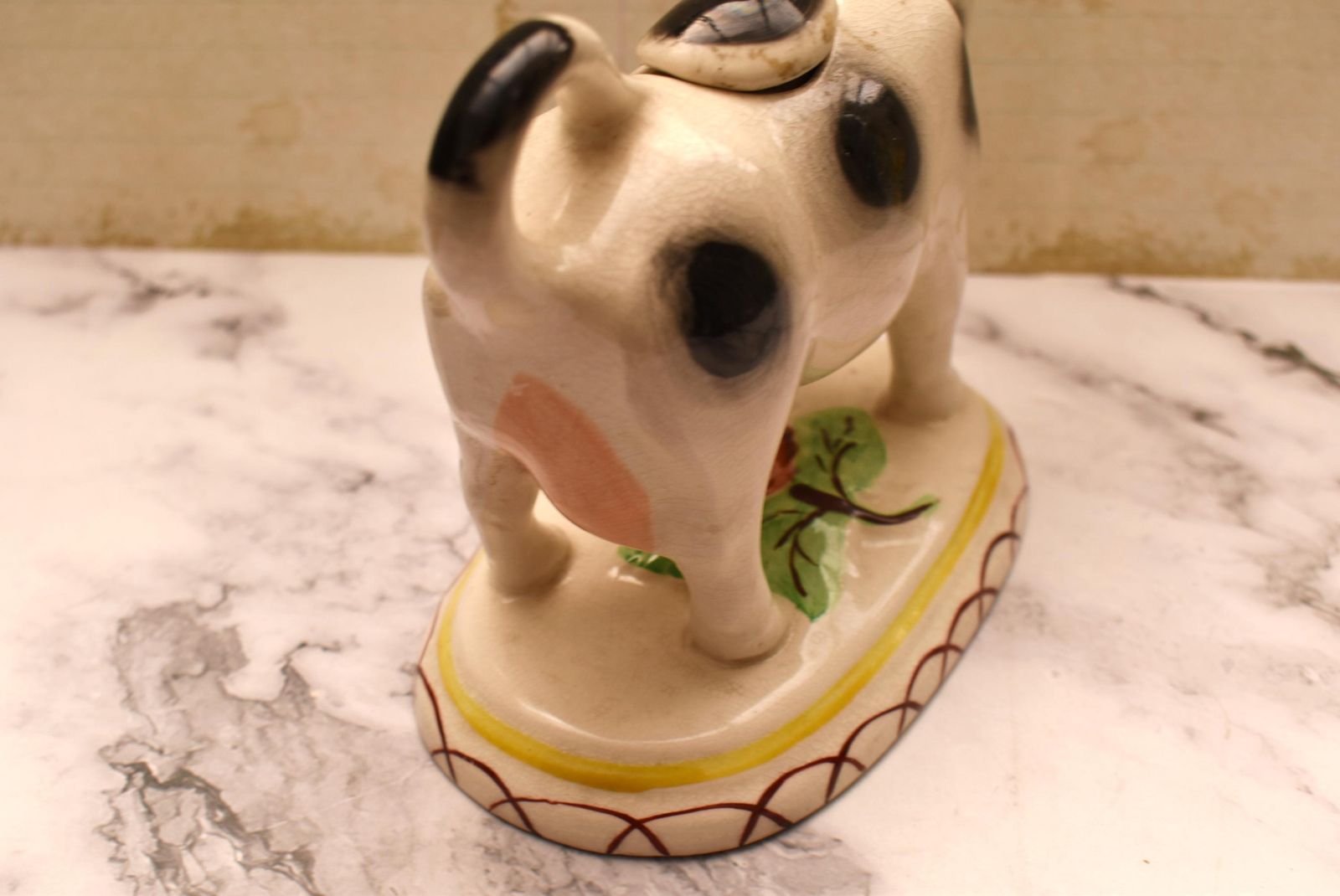 Staffordshire Cow Creamer   Gorgeous Large Porcelain 19th Century Jug With Lid photo vinterior