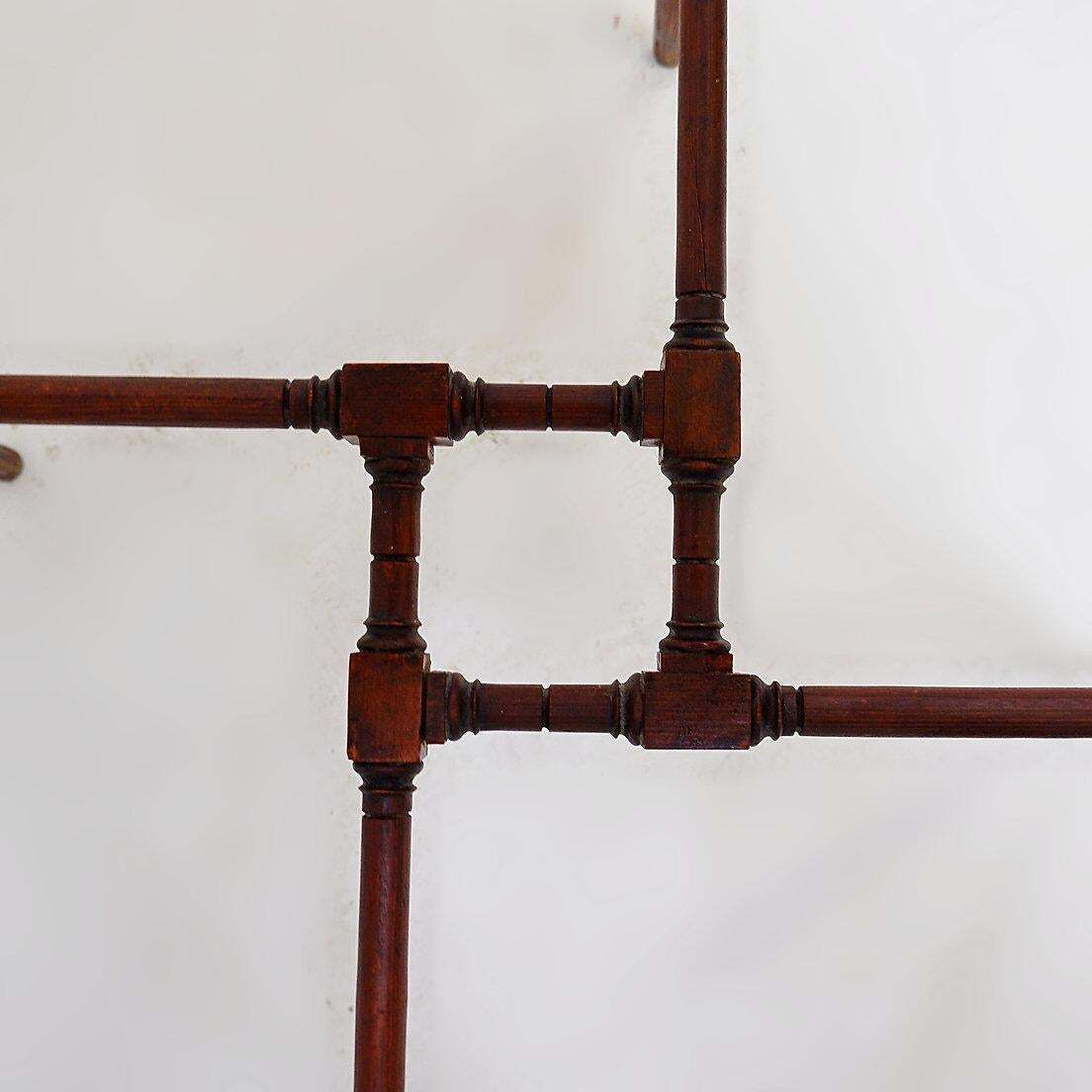 Antique Wooden Sellette Plant Stand, Art Nouveau Vintage Design photo buy