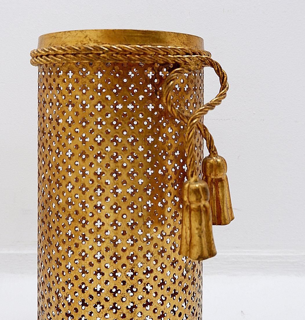 Hollywood Regency Golden Umbrella Stand By Li Puma Firenze, Italy 1950s photo buy