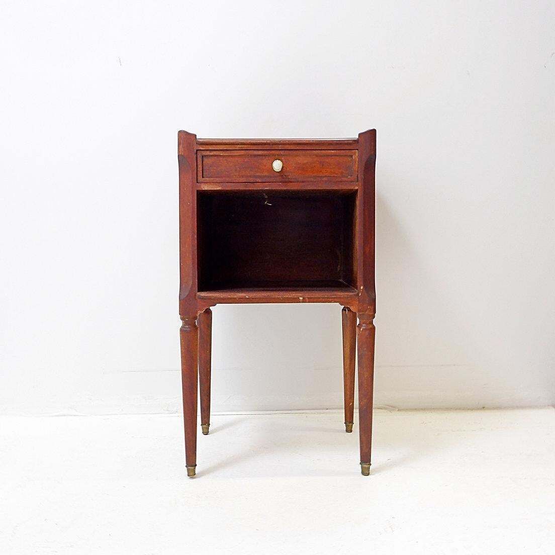 photo for sale Louis XVI Style Antique Bedside Table With Tapered Legs, 20th Century