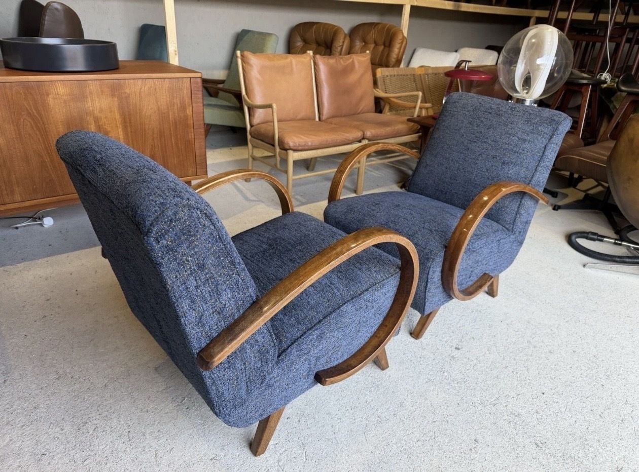 Pair Of Jindrich Halabala Armchairs, Art Deco, Vintage, Retro, Mid Century photo vinterior