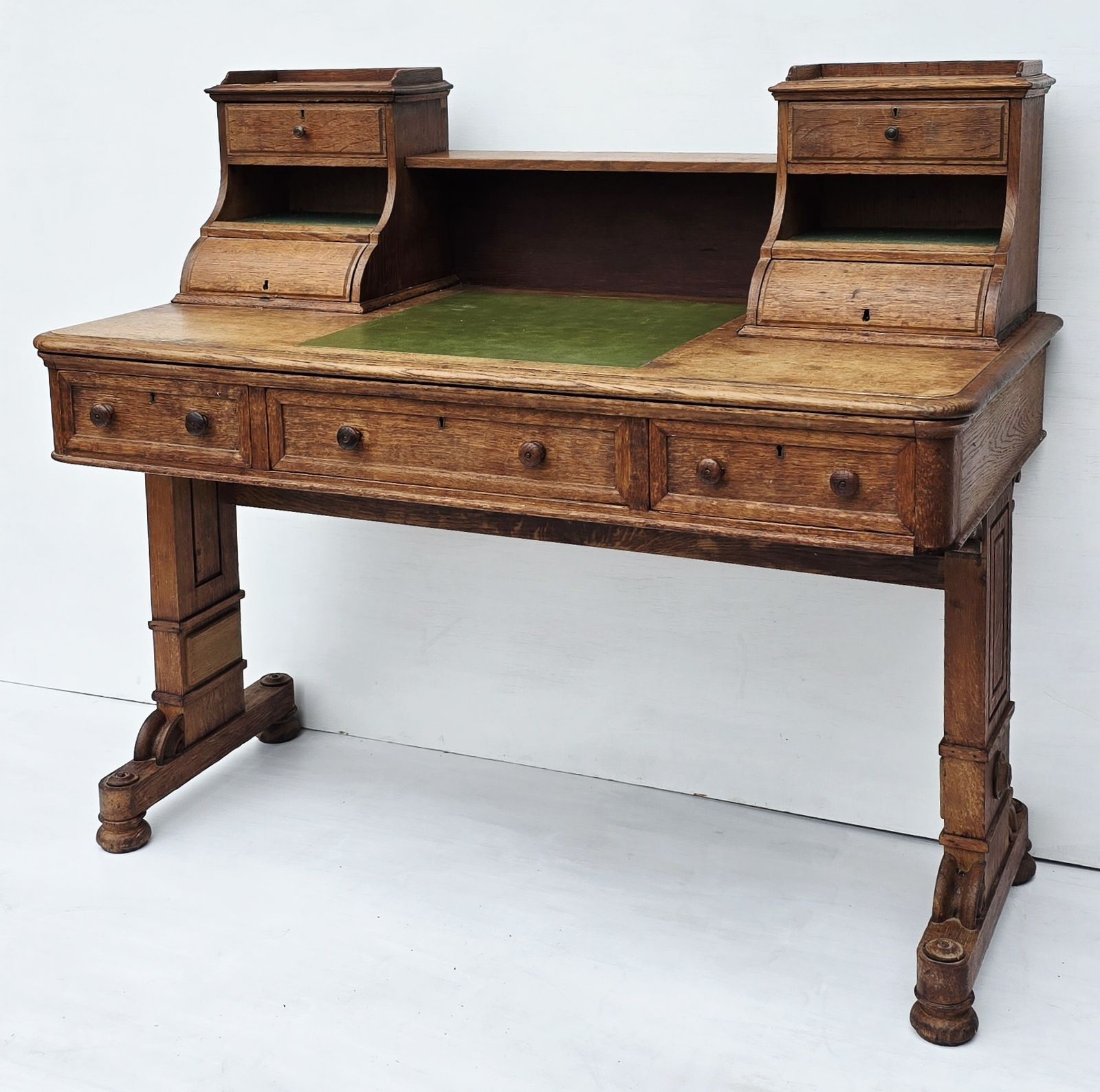 An Antique Carved Oak Clerk's Desk, Mid 19th Century. photo for sale