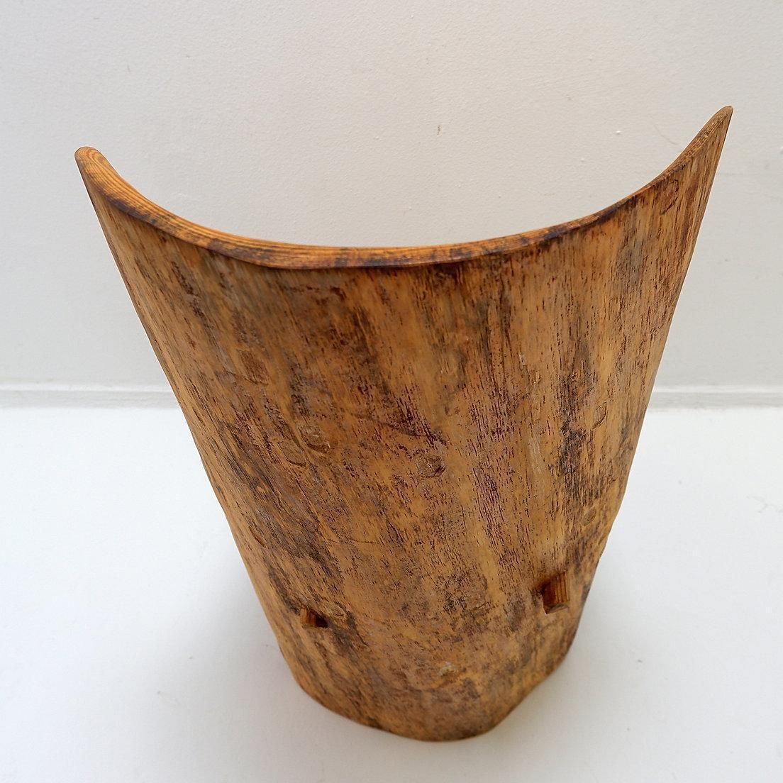 photo furniture Sculptural Brutalist Chair In Solid Oak In Wabi Sabi Style