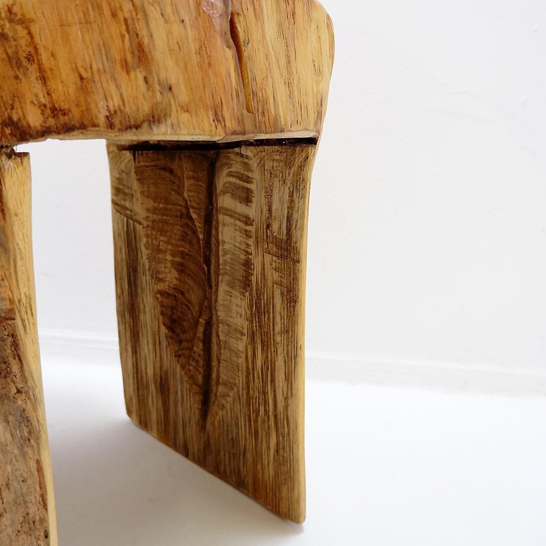 Furniture Sculptural Brutalist Chair In Solid Oak In Wabi Sabi Style photo