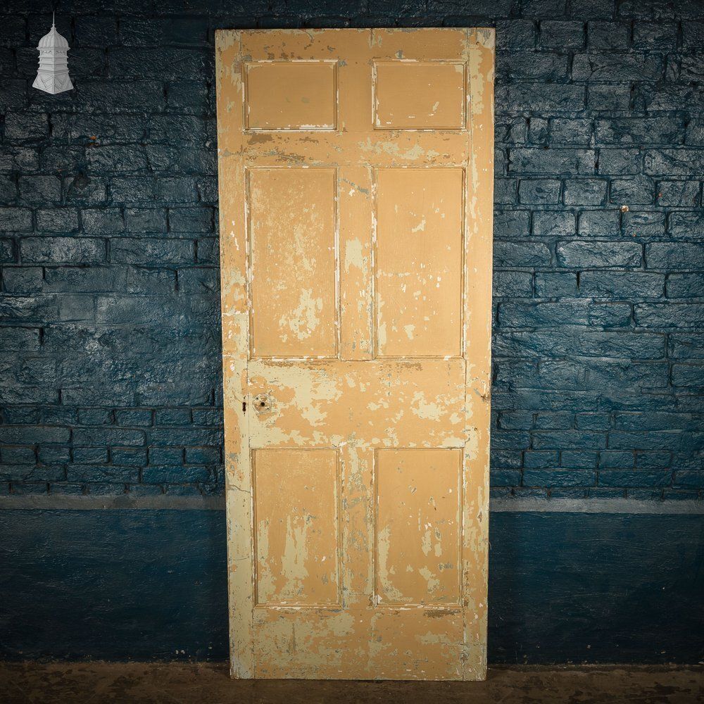 photo furniture Moulded 6 Panel Door, Reclaimed, Distressed Beige, Period Layout