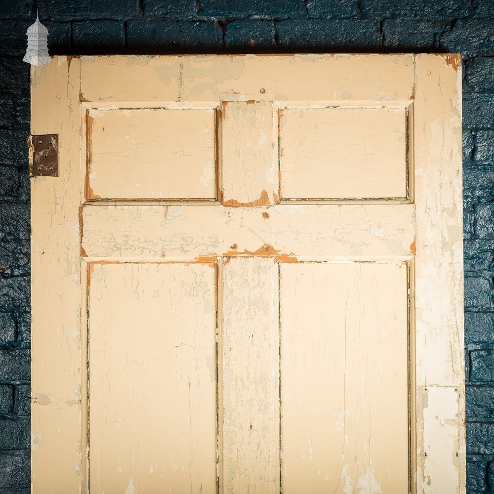 6 Panel Door, Six Moulded Panels, Distressed Cream Paint photo furniture