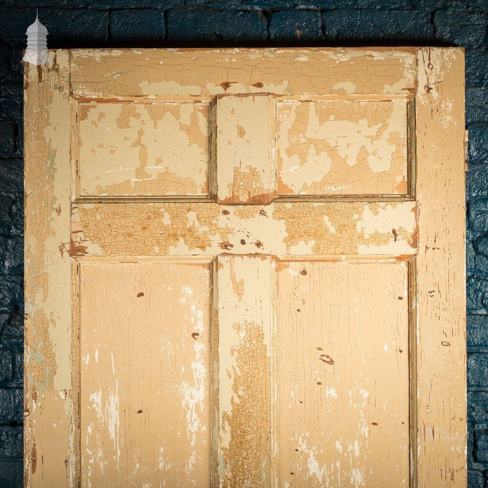photo for sale 6 Panel Door, Six Moulded Panels, Distressed Cream Paint