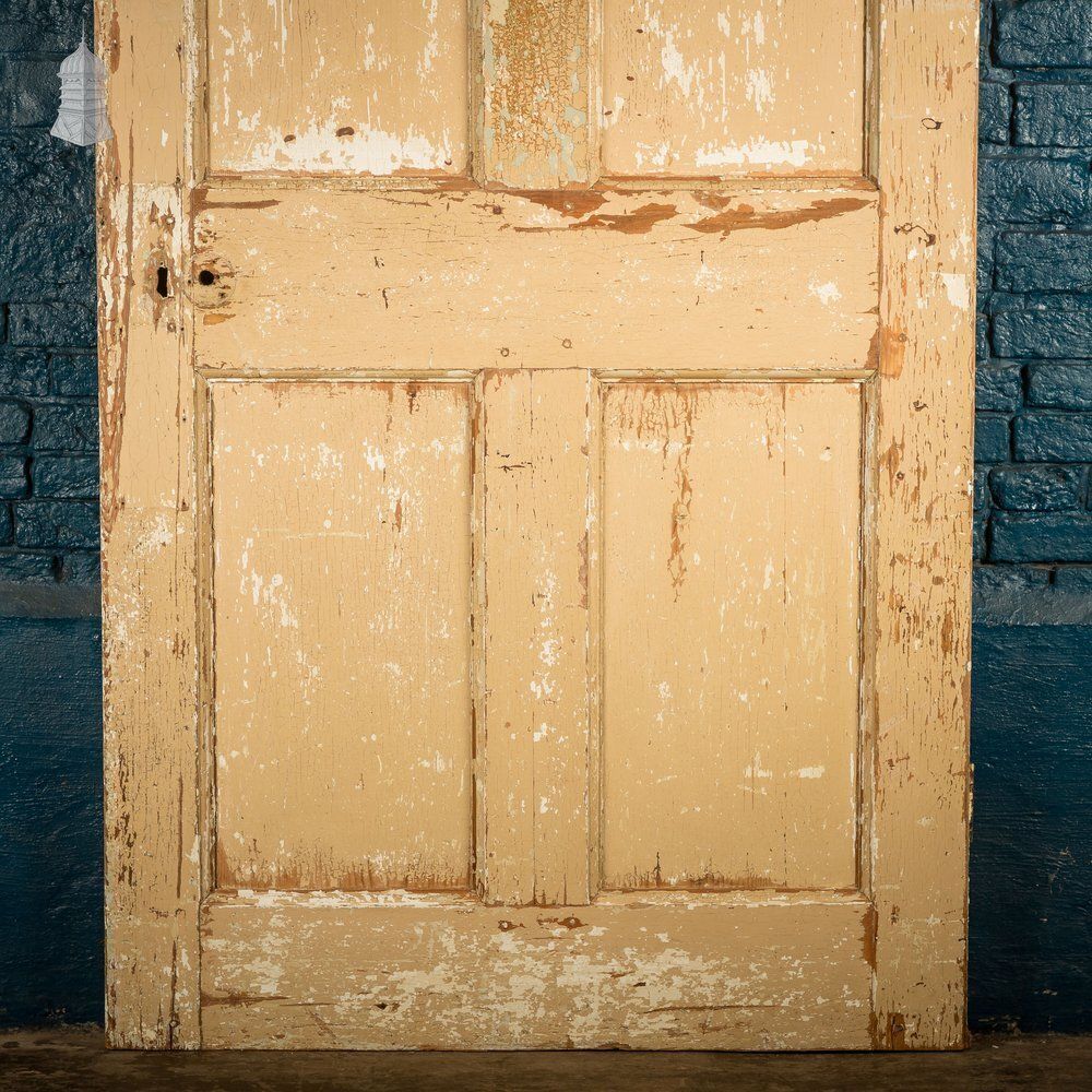 432.0 6 Panel Door, Six Moulded Panels, Distressed Cream Paint photo