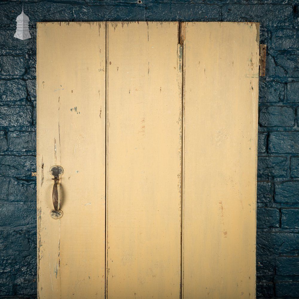 Reclaimed 3 Plank Door – Distressed Cream Paint photo furniture