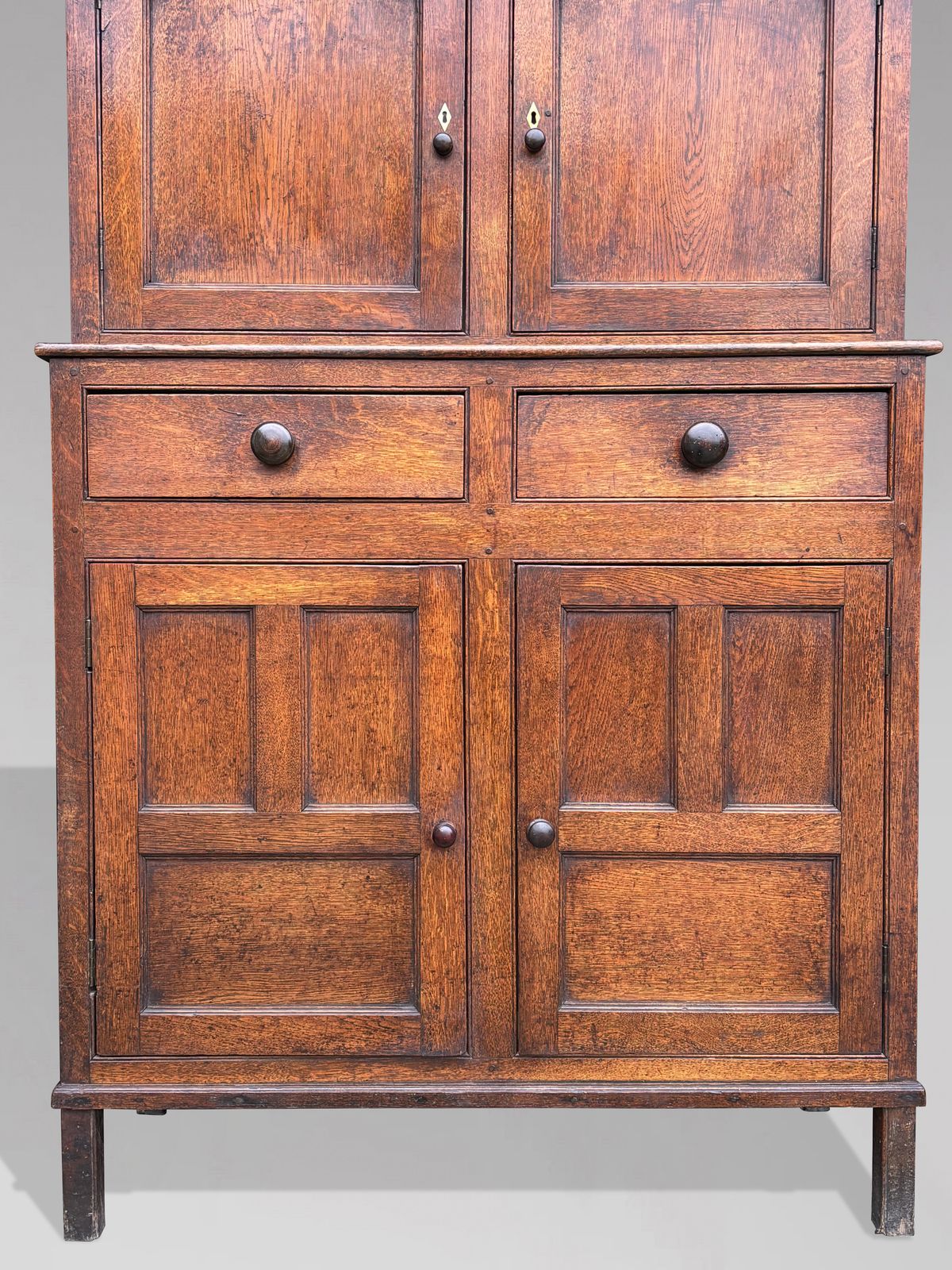 18th Century George III Period Oak Court Cupboard photo for sale