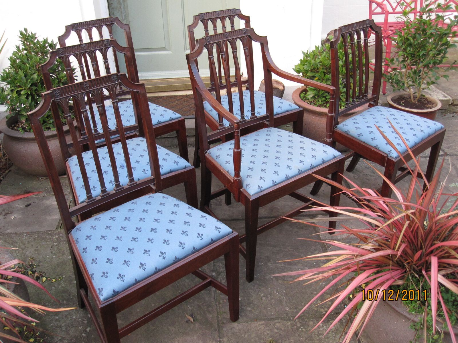 Set Of 6 George III Mahogany Dining Chairs