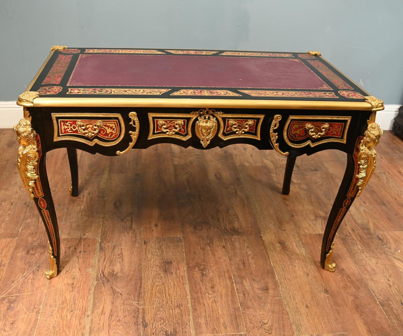 Boulle Bureau Plat Desk Inlay Writing Table Napoleon III photo Furniture