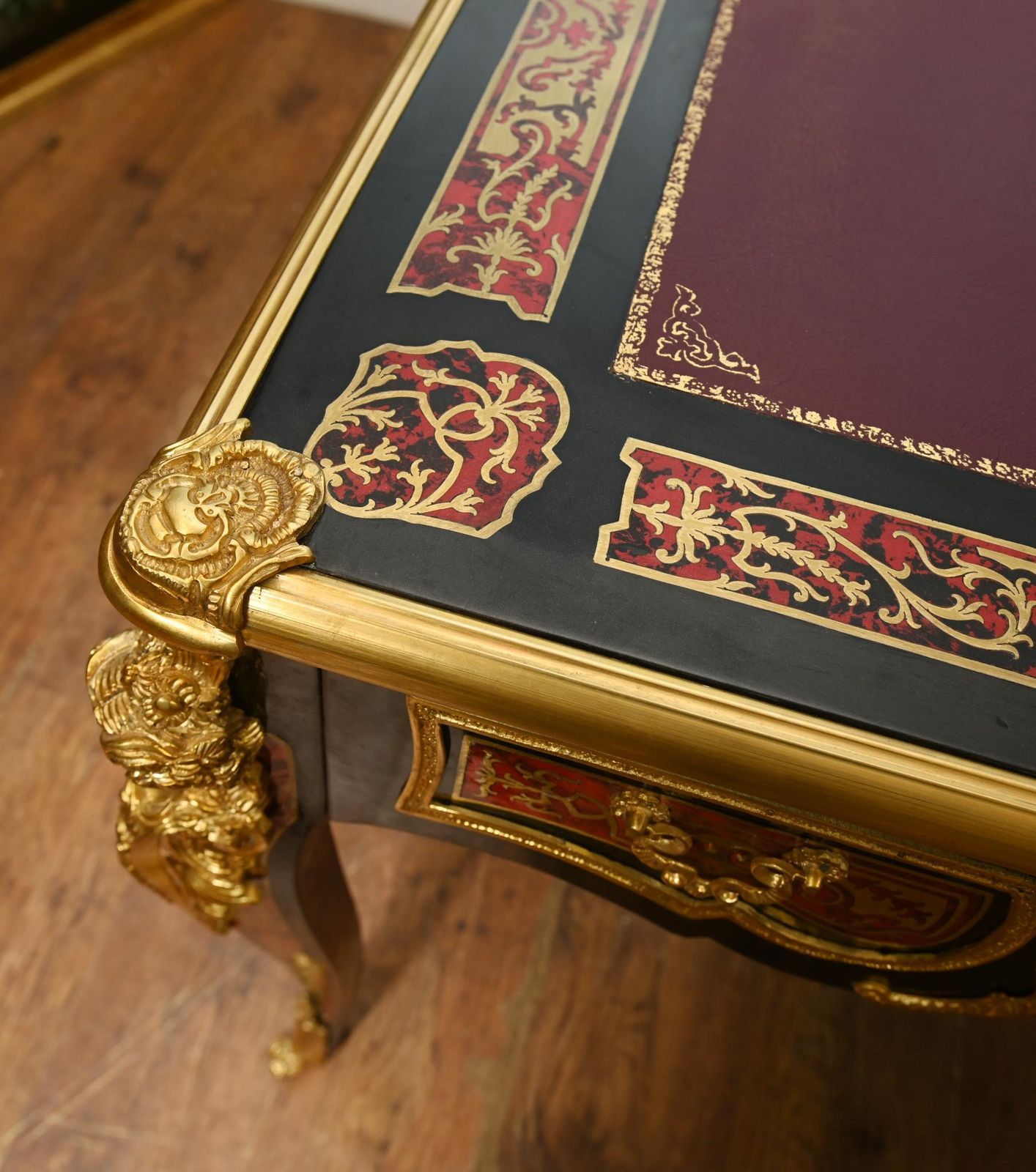 Boulle Bureau Plat Desk Inlay Writing Table Napoleon III photo buy
