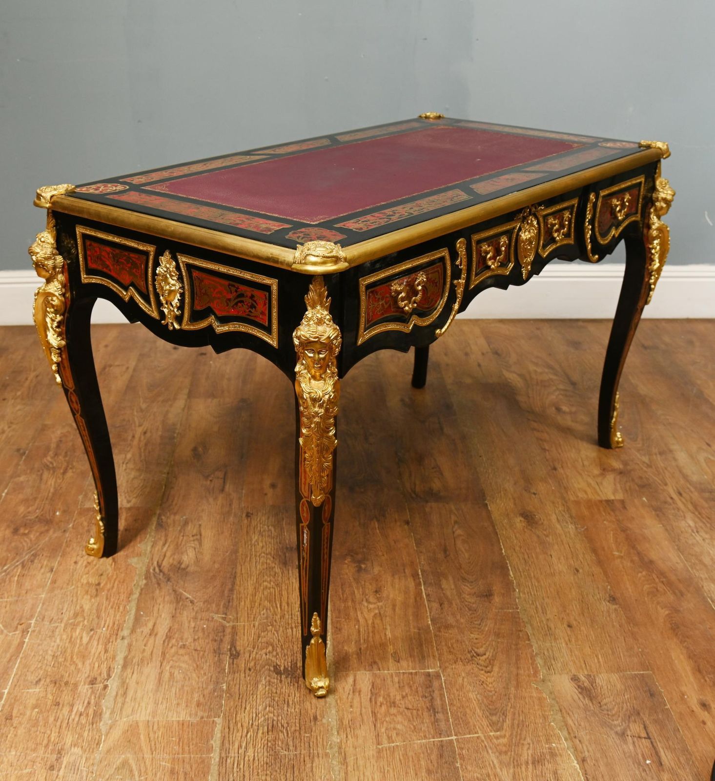 photo furniture Boulle Bureau Plat Desk Inlay Writing Table Napoleon III