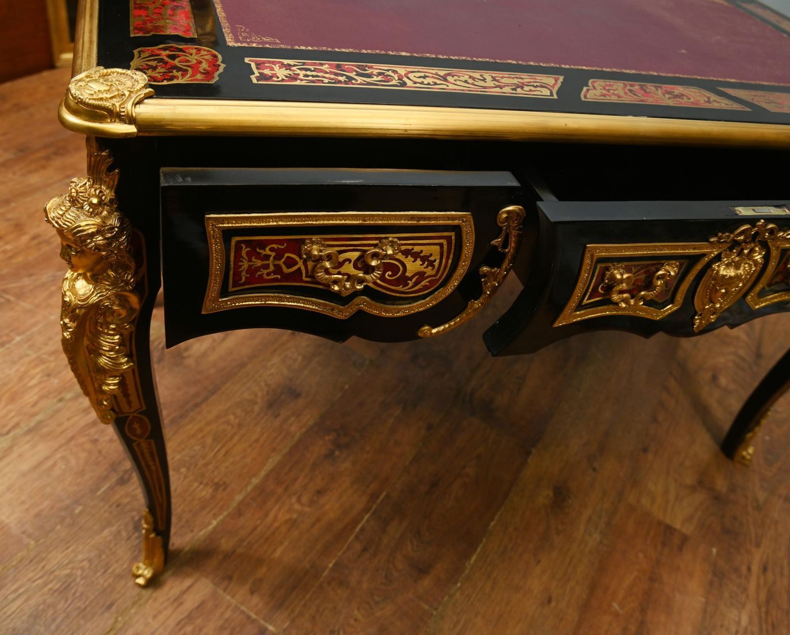 photo vinterior Boulle Bureau Plat Desk Inlay Writing Table Napoleon III