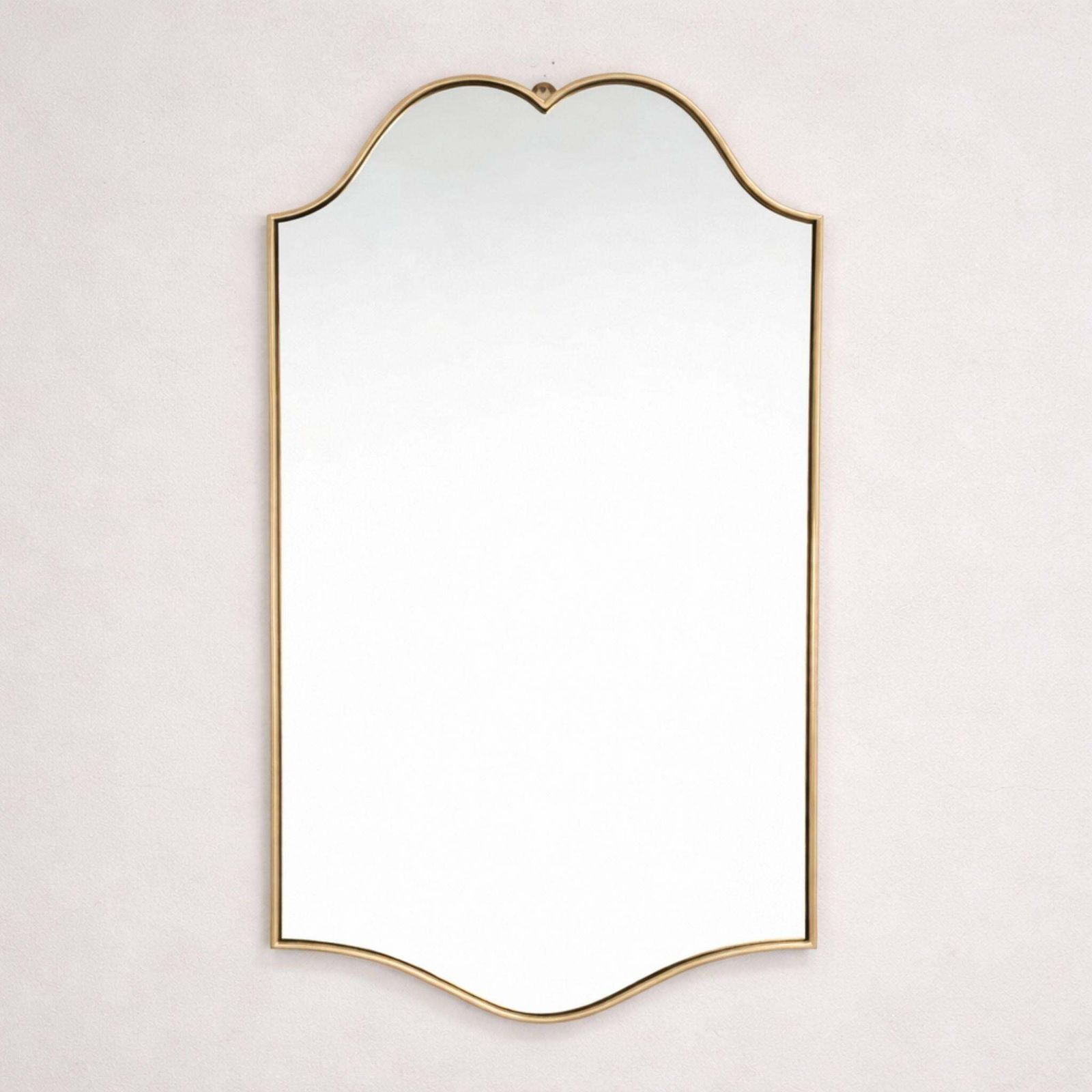 1950s Italian Brass Shield Shaped Mirror In The Style Of Gio Ponti photo furniture
