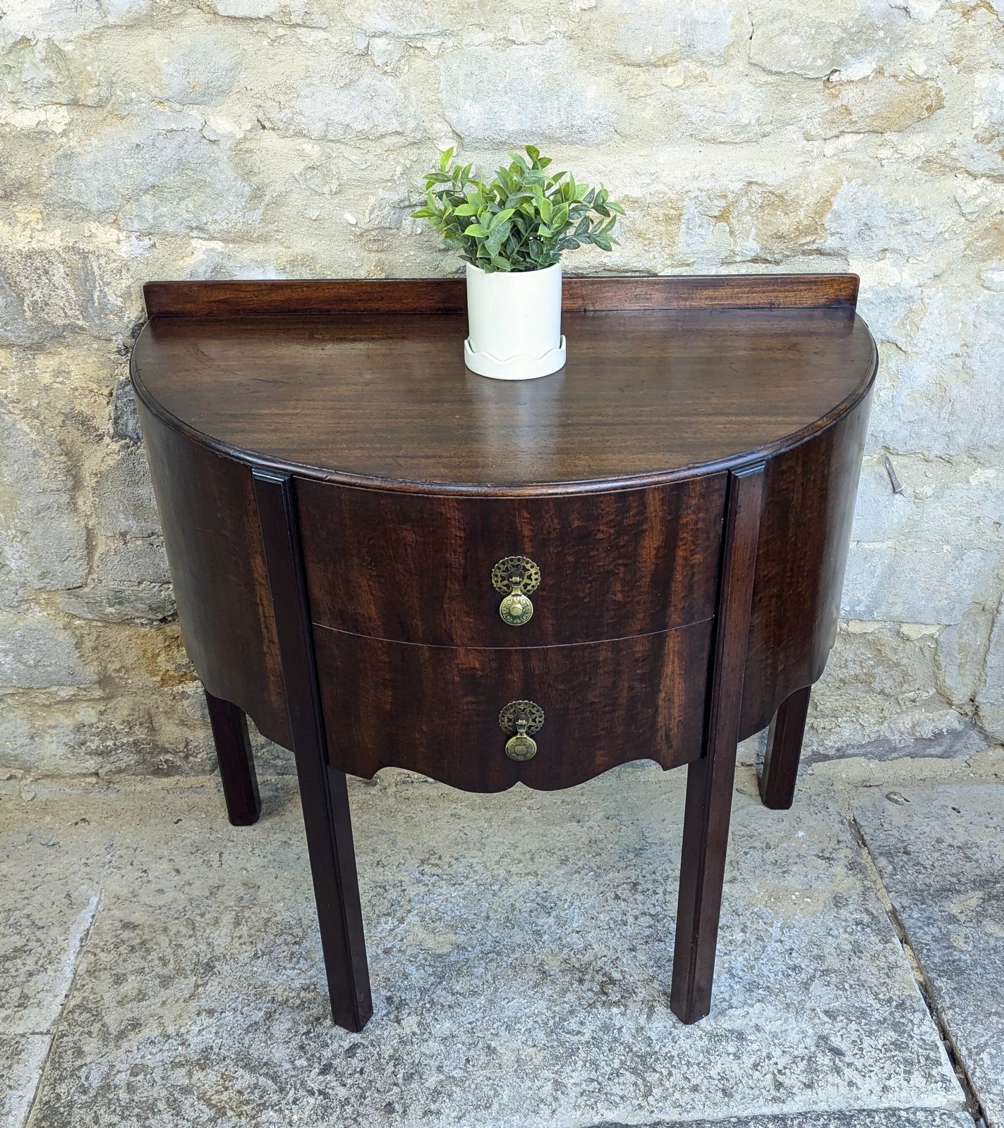 Georgian Mahogany Demi Lune Console With Drawers photo 450.0