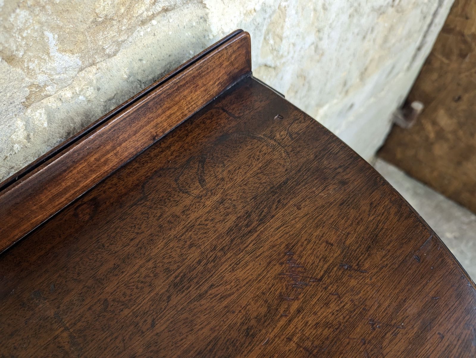 photo buy Georgian Mahogany Demi Lune Console With Drawers