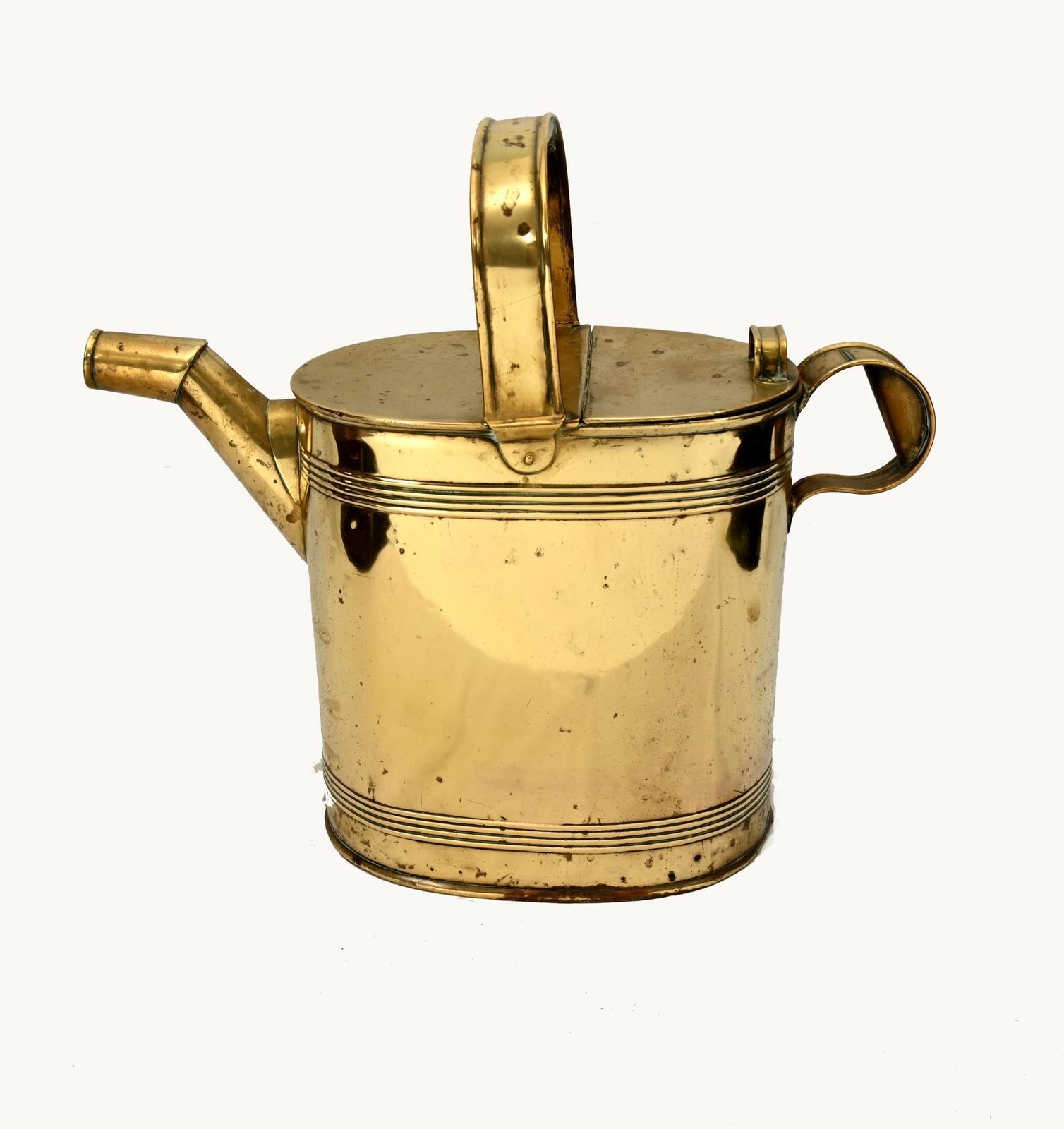 Victorian Brass Watering Can Antique Gardening 1880. photo for sale