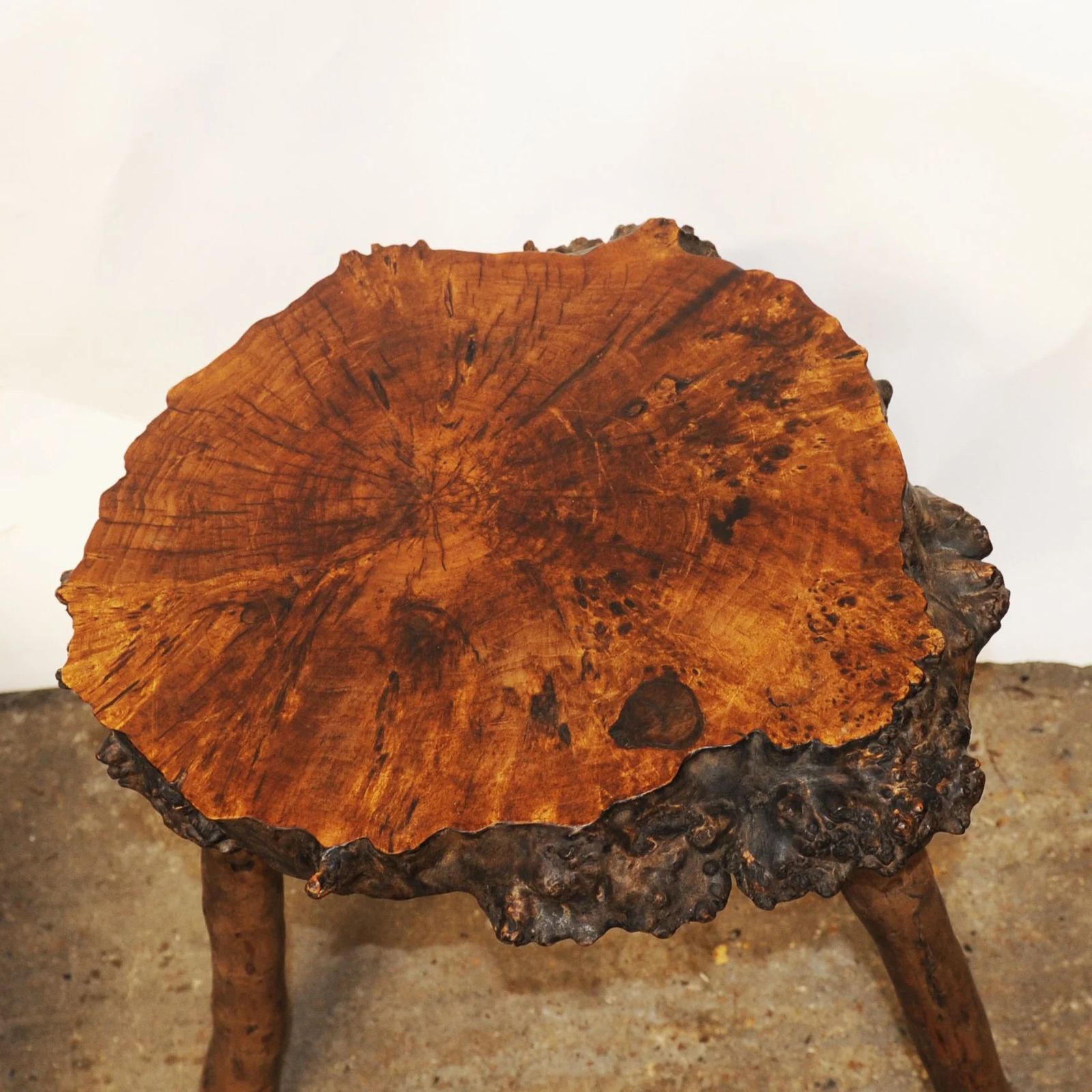 Pair Of Organic Sculptural Burr Walnut Coffee/ Side Tables, 1950s photo vinterior
