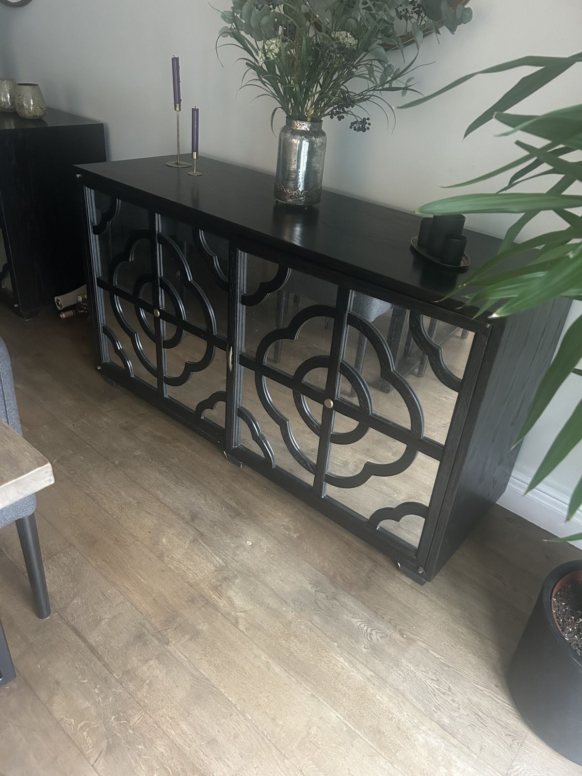Pair Of Mirrored Black Sideboards By Julian Chichester – Decorative Geometric Doors photo furniture
