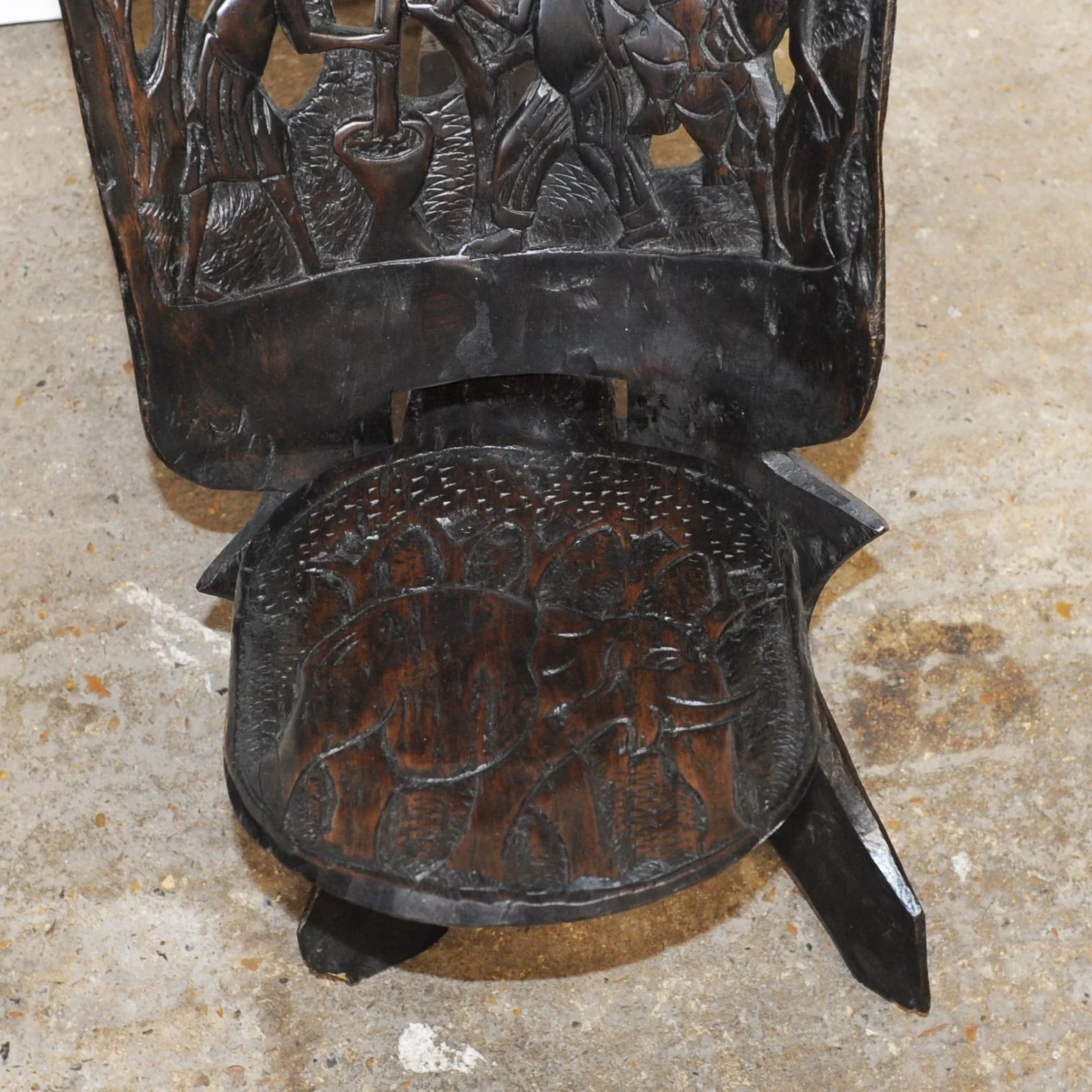 Hand Carved Hardwood African Palaver Chair, 1950s photo buy