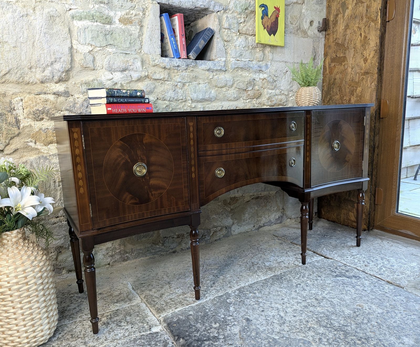 Regency Style Mahogany Sideboard With Drawers   Serpentine photo furniture