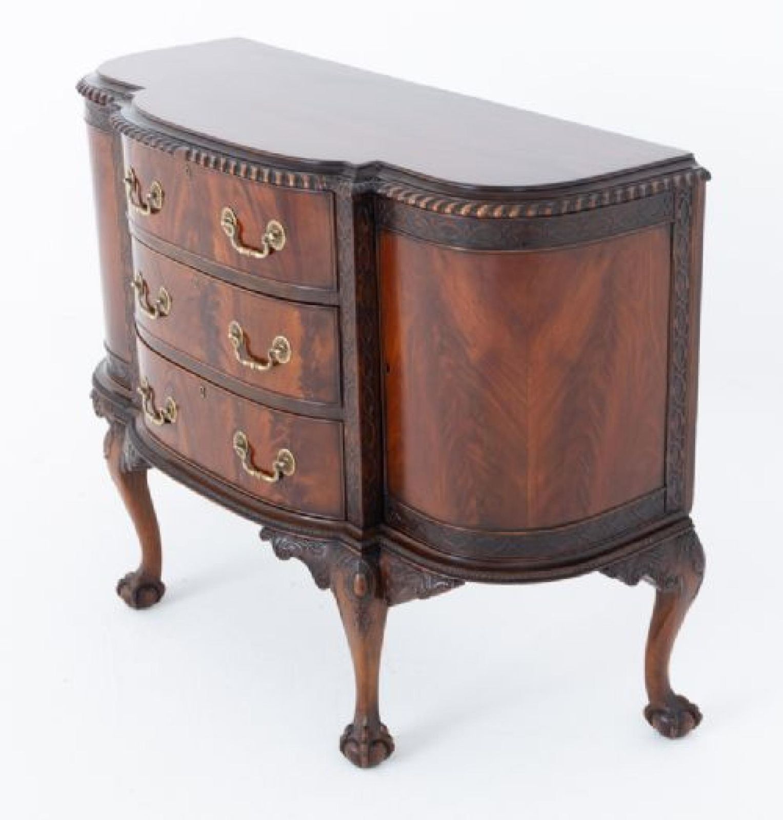 Chippendale Side Cabinet Chest Drawers Mahogany. photo for sale