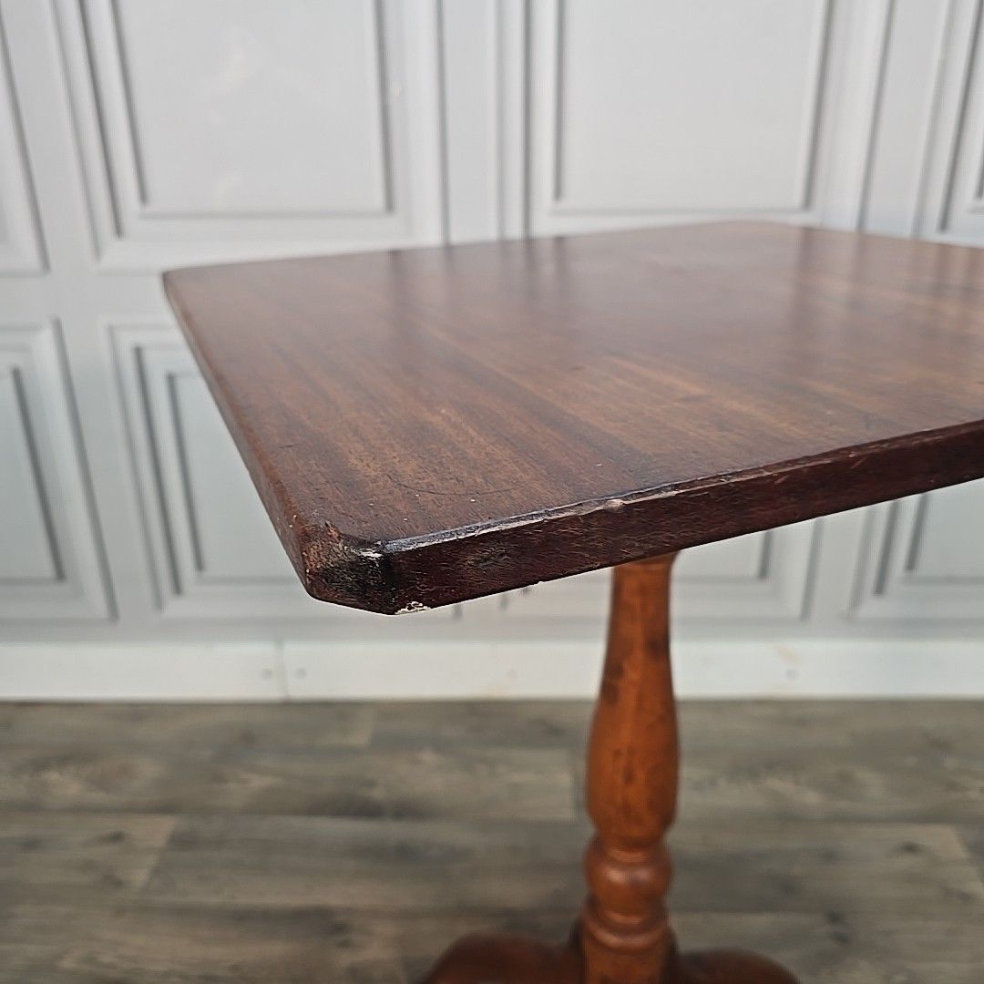 Antique Tilt Top Table Mahogany Tripod Occasional Wine Side Table Solid Wood photo vintage