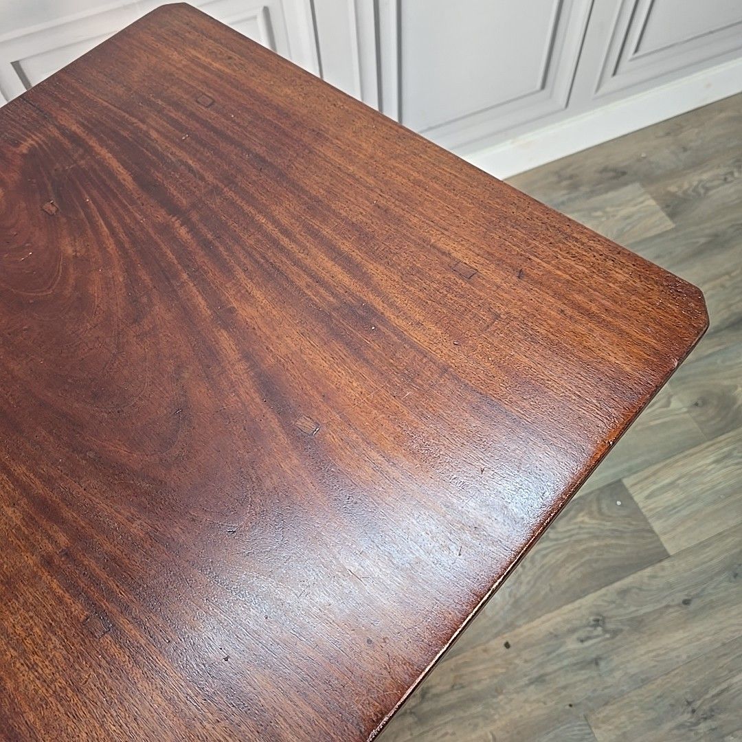 Furniture Antique Tilt Top Table Mahogany Tripod Occasional Wine Side Table Solid Wood photo