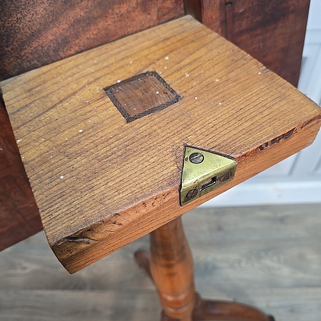 photo buy Antique Tilt Top Table Mahogany Tripod Occasional Wine Side Table Solid Wood