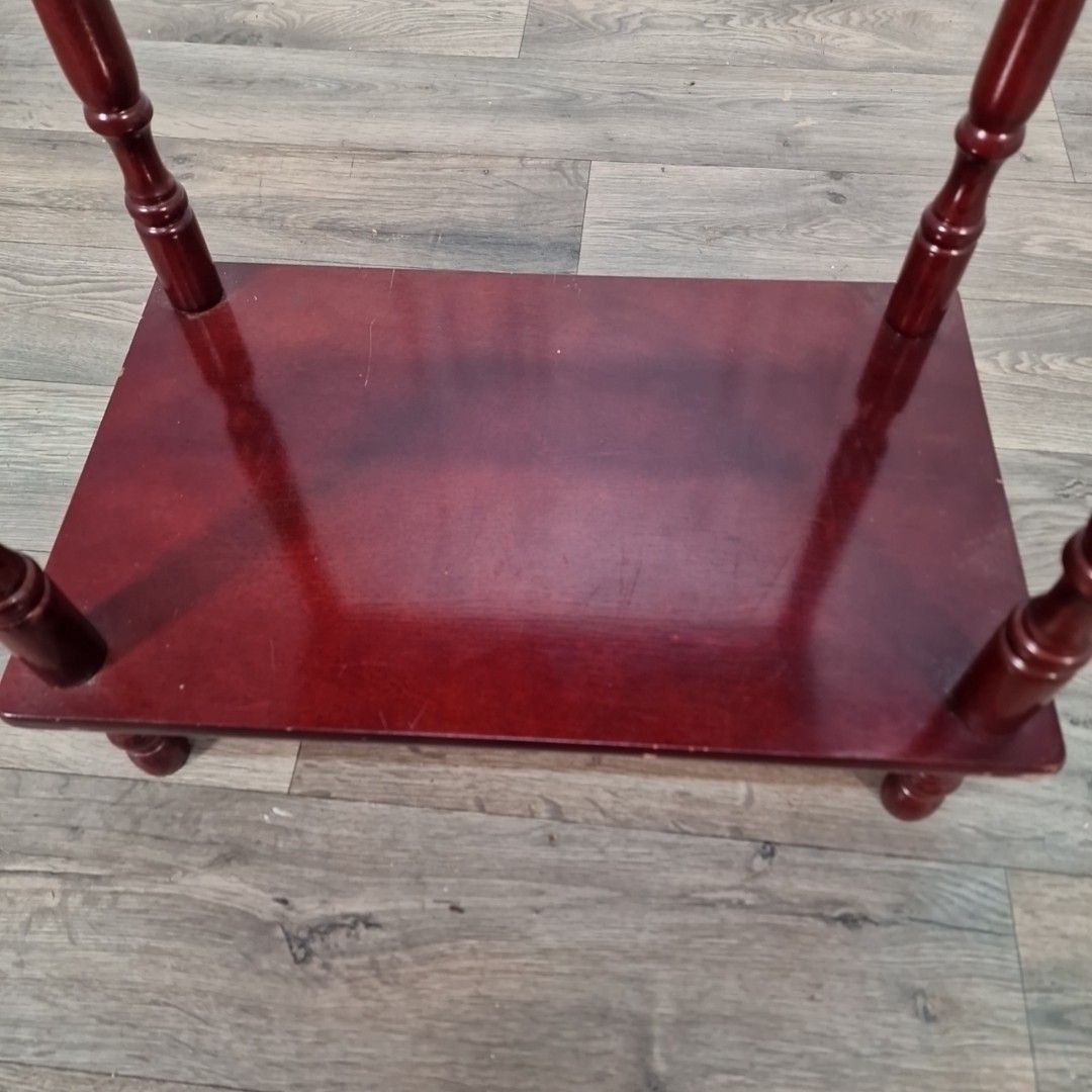photo for sale Vintage Hall Side Table Turned Legs Mahogany Finish Telephone Occasional