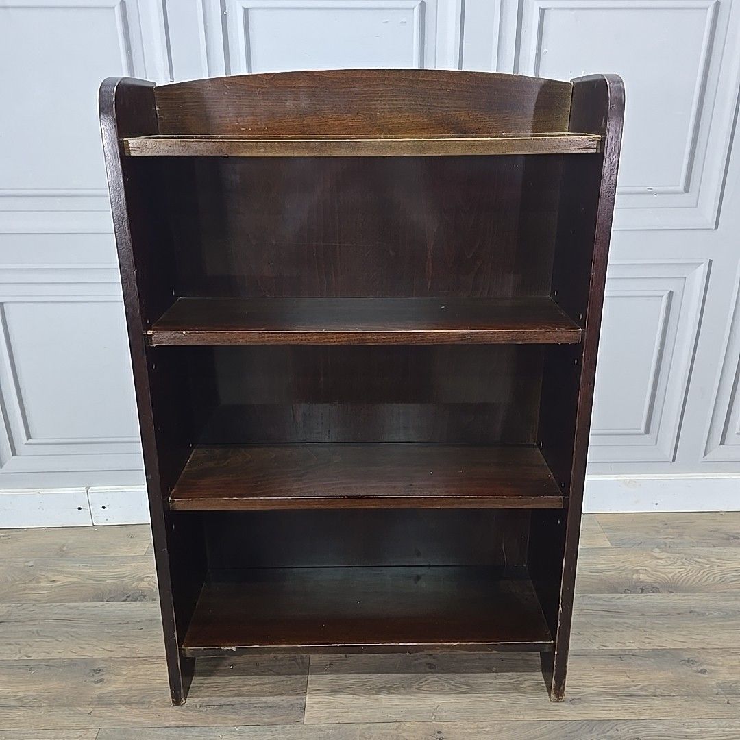 Retro Vintage Wooden Bookcase Bookshelf – Mid Century Shelving Unit Utility photo vintage