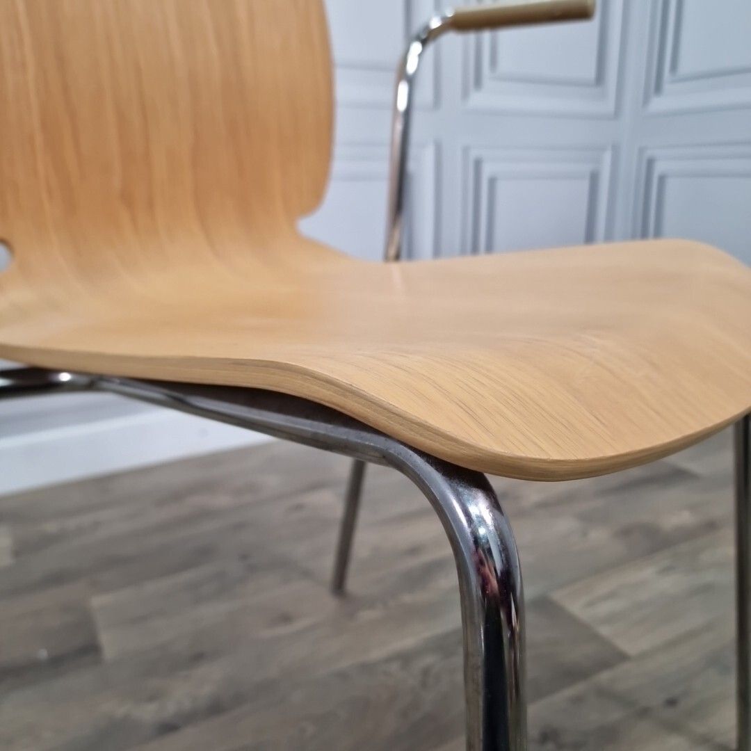 80.0 Retro Ikea Dietmar Chair Chrome Mid Century Danish Style Arm Office Desk Seat photo