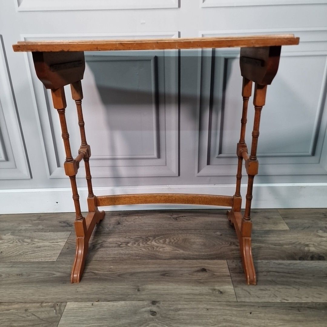 140.0 Antique Nest Of Tables Wooden Side Trio Veneer Top Liberty Georgian Style photo