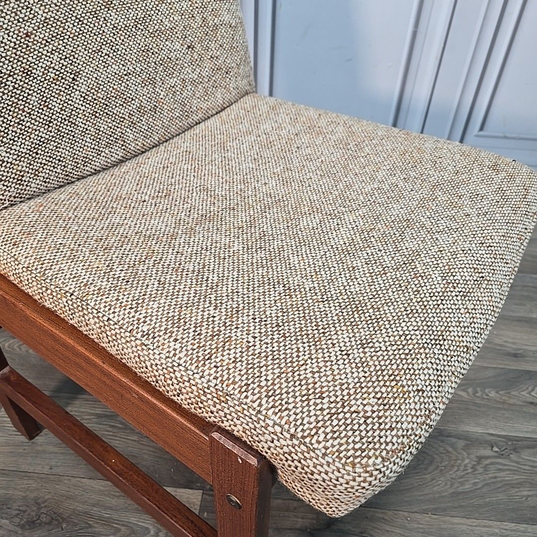 Furniture Vintage Teak Lounge Chair Mid Century Scandinavian – Wool Upholstery Retro Mcm photo