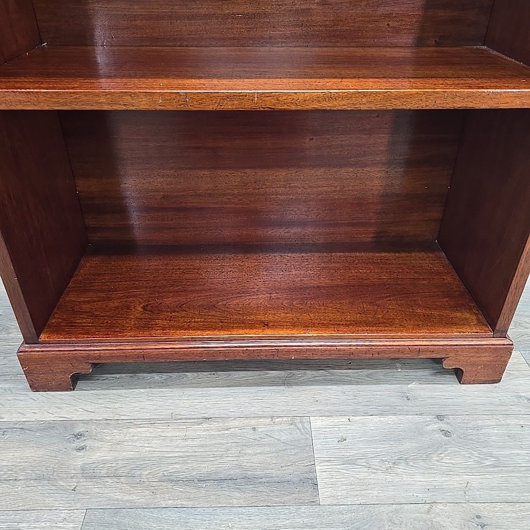 photo vinterior Antique Waterfall Bookcase – Three Tier Bookshelf Mahogany Solid Wood Shelving