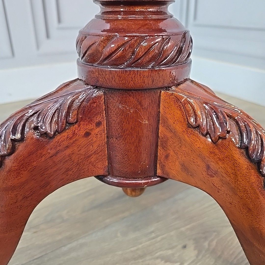 Antique Mahogany Wine Table Tilt Top – Carved Ball Claw Feet Chippendale photo buy