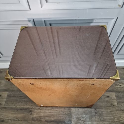 Retro Vintage Bedside Drawers Side Table Velvet Fabric Chest Mid Century photo buy
