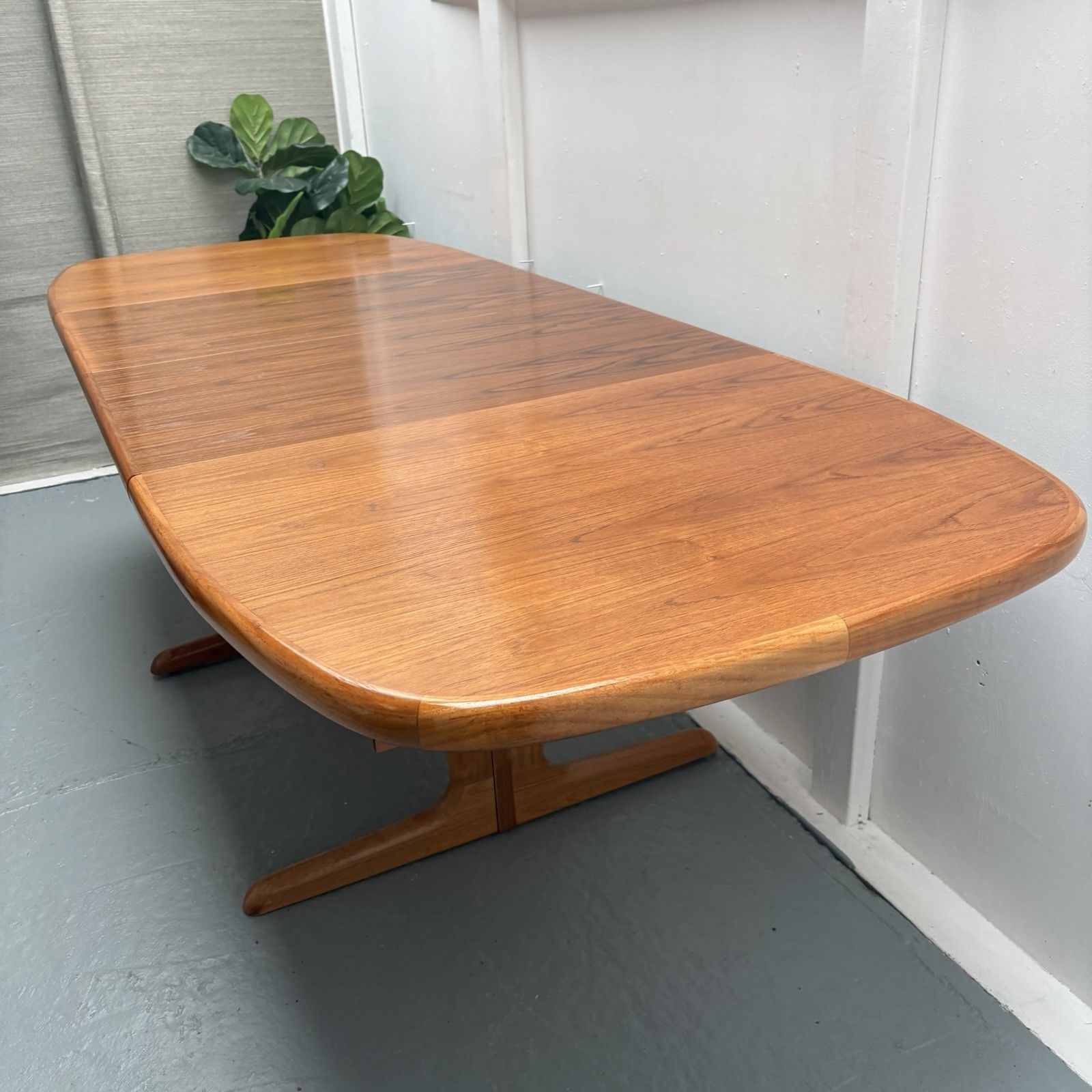 Furniture Skovby Danish Mid Century Modern Teak Extendable Oval Table Model Sm15 photo