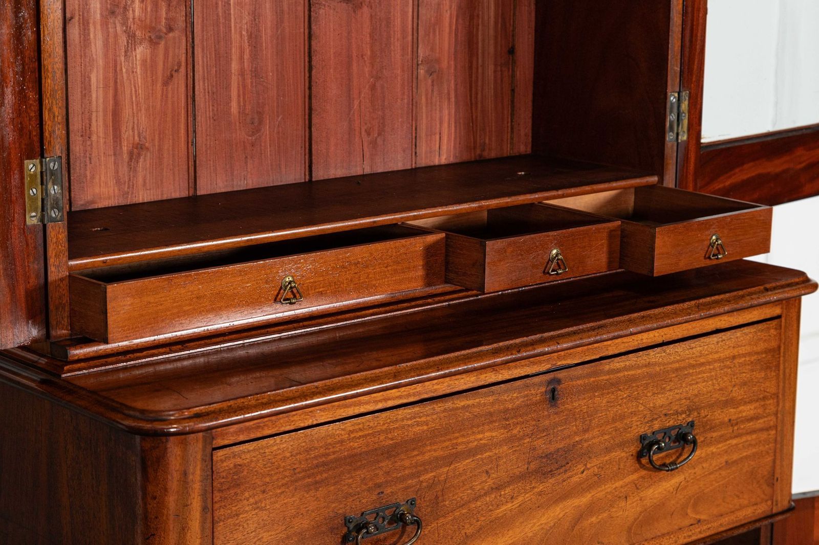 photo buy English 19thc Mahogany Bookcase Secretaire
